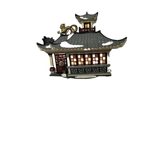 Dept 56 Snow Village The Lucky Dragon Restaurant Lighted Building Tested with Bo - Picture 8 of 11